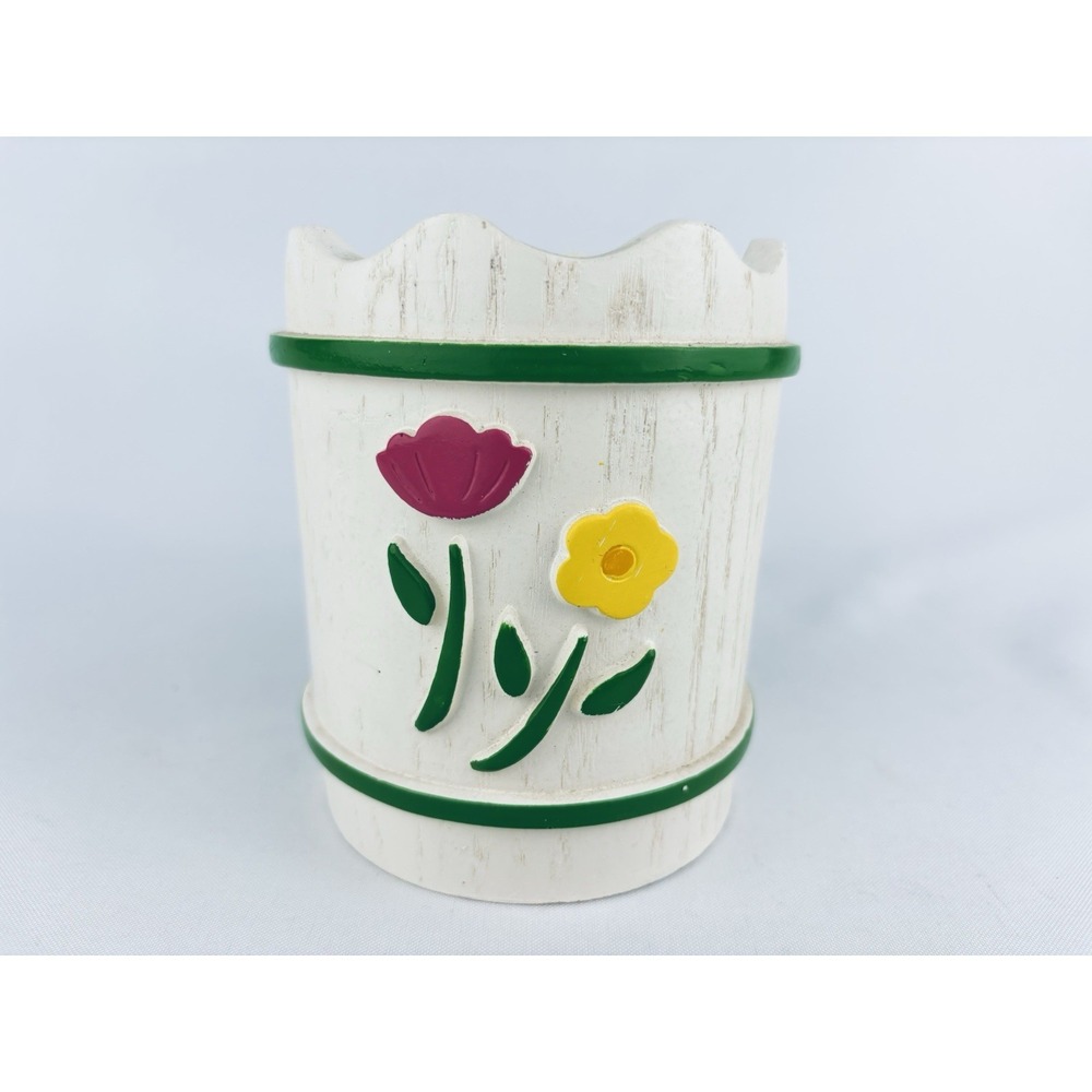 Vintage 1985 Small Floral Containers - Pencil-Storage-Planter -‎ Cottagecore